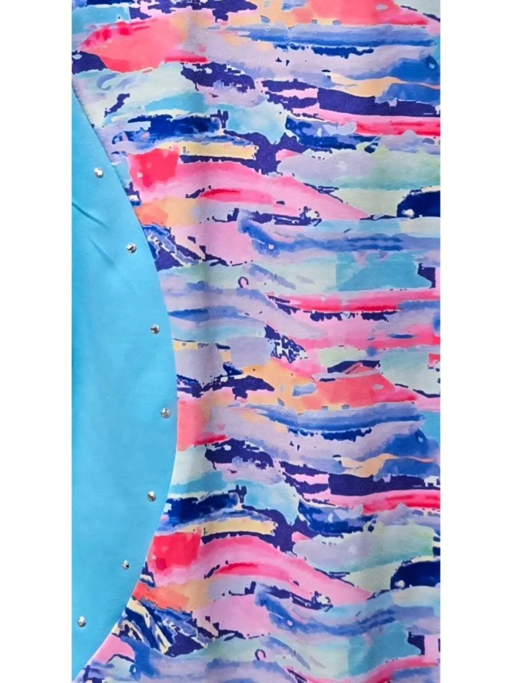 Cat & Jack Light Teal & Multicolor Brushstrokes Gymnastics Leotard - Size XL 14